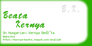 beata kernya business card